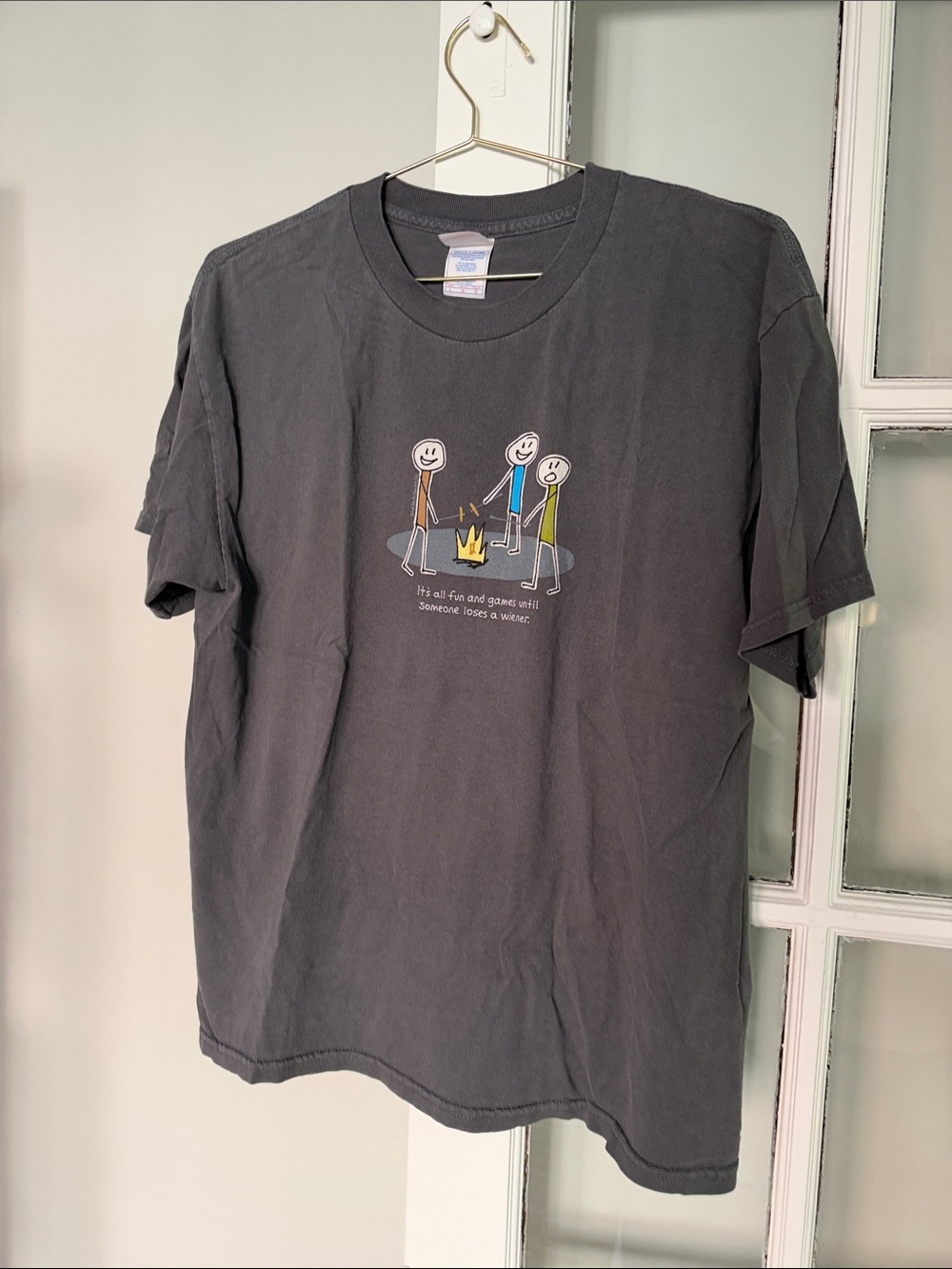 Novelty Graphic Crewneck T-Shirt - Charcoal